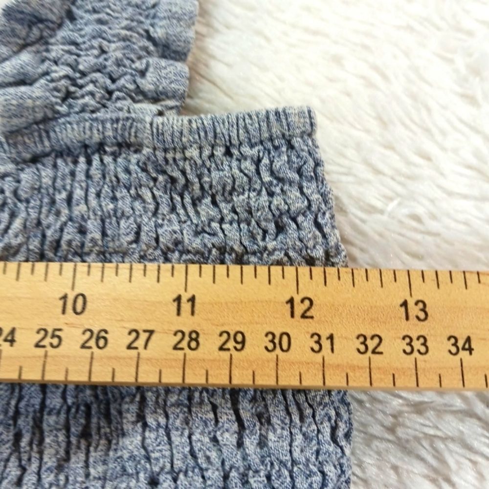 Easel Los Angeles Smocked Peplum Style Tank Top Cotton/Linen Women's Small Grey - Picture 7 of 8